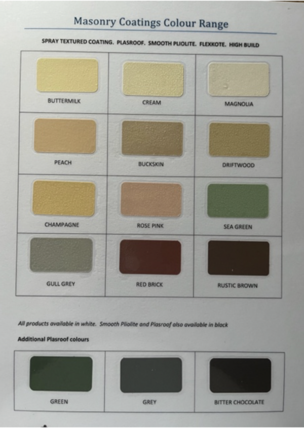Texture Coatings Colour Chart